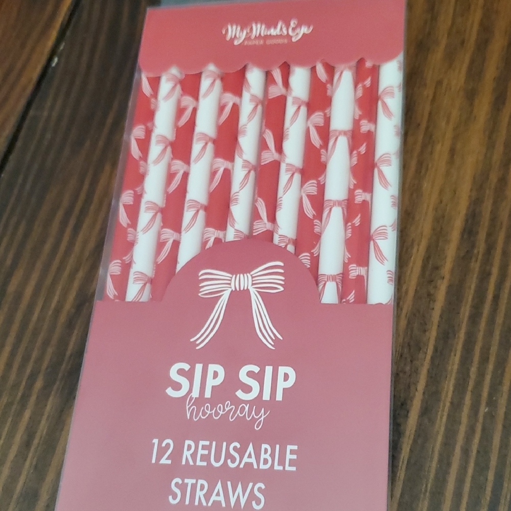My Mind's Eye Red and White Reusable Straws
